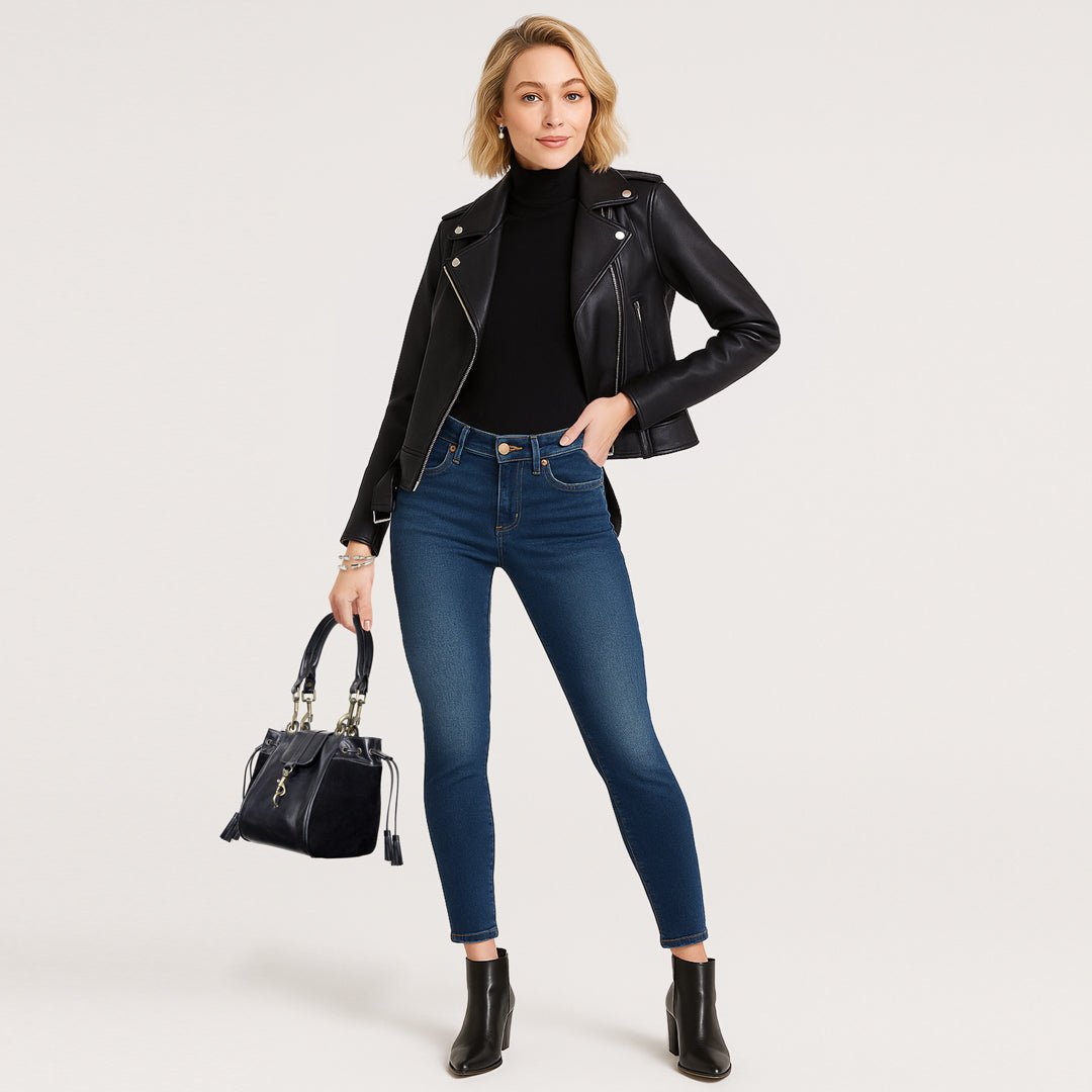 Cassidy - Luxury Leather Bucket Handbag in Black