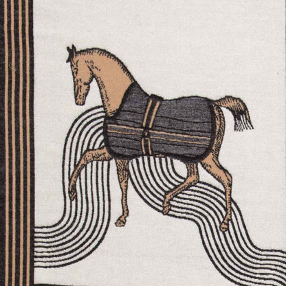 Cavallo -  Caramel Equestrian Motif Luxe Shawl