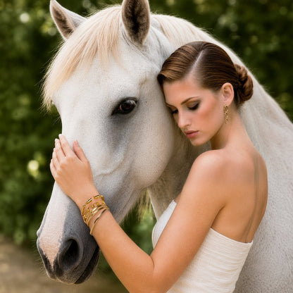 Cavallo -  Horse Hoof Equestrian Bracelet in Gold