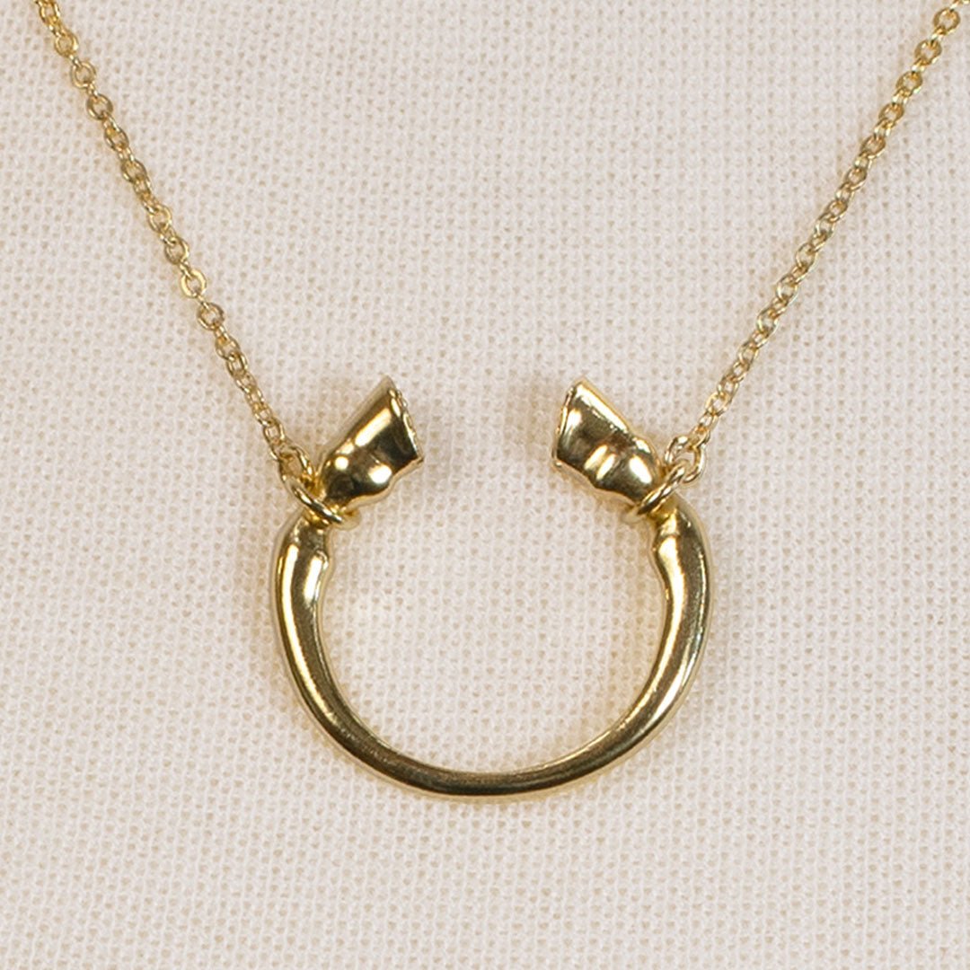 Cavallo - Horseshoe Equestrian Necklace in Gold