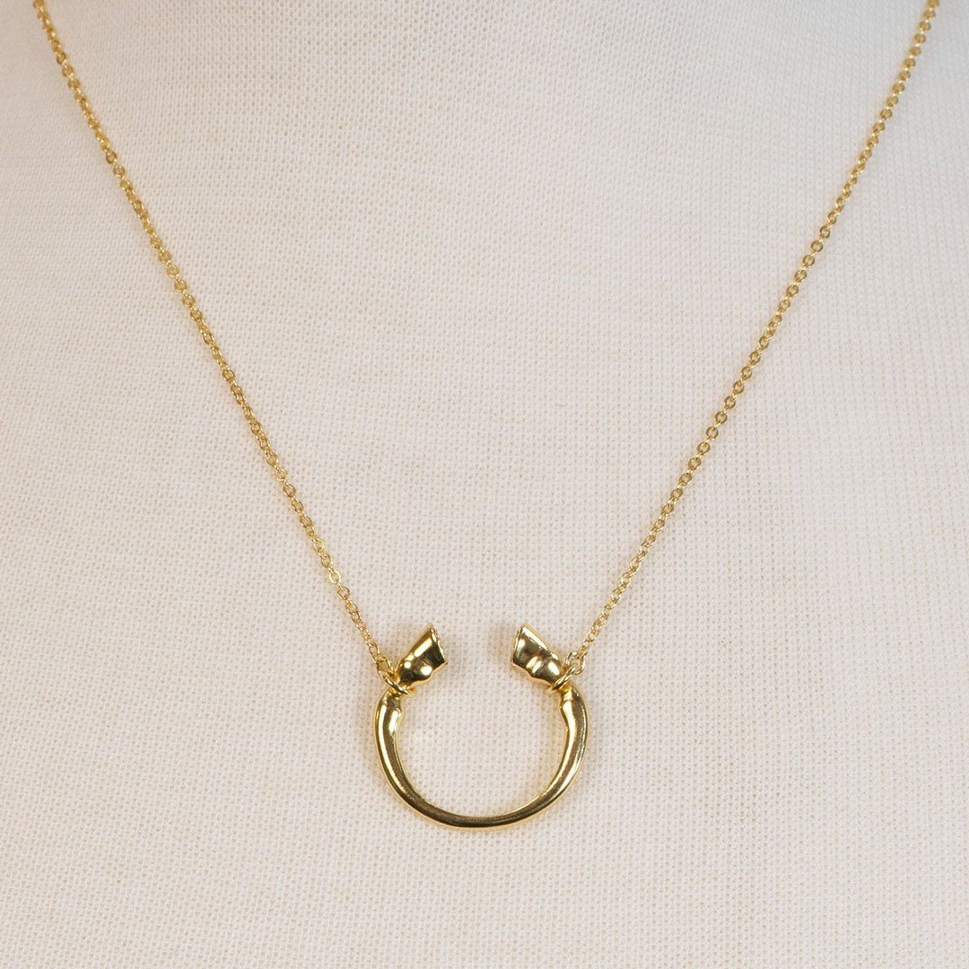 Cavallo - Horseshoe Equestrian Necklace in Gold