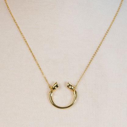 Cavallo - Horseshoe Equestrian Necklace in Gold