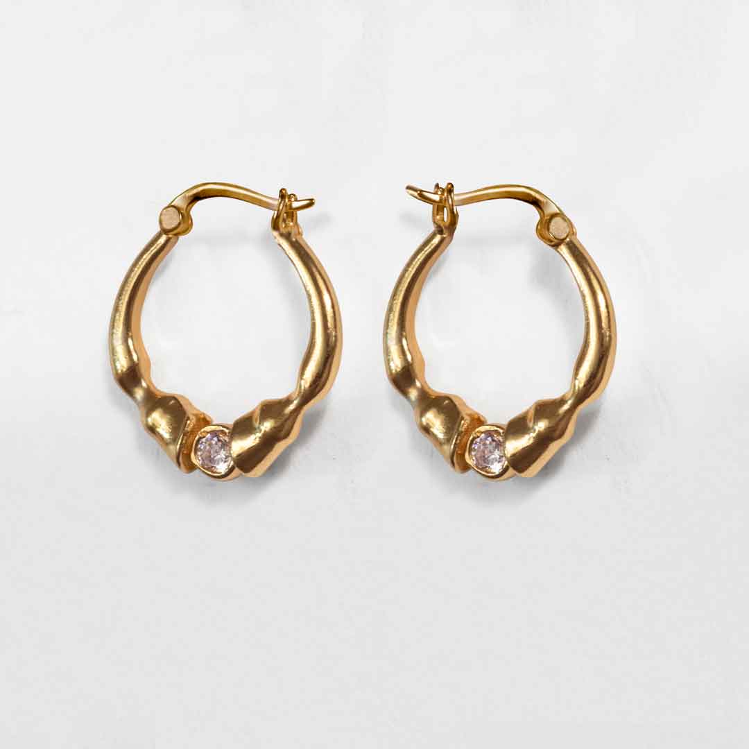Cavallo - Moissanite Horseshoe Earring in Gold