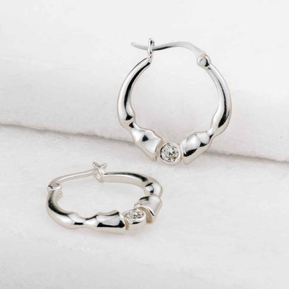Cavallo - Moissanite Horseshoe Earring in Sterling Silver