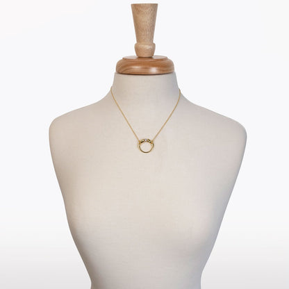 Cavallo - Moissanite Horses Hoof Necklace in Gold