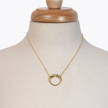 Cavallo - Moissanite Horses Hoof Necklace in Gold