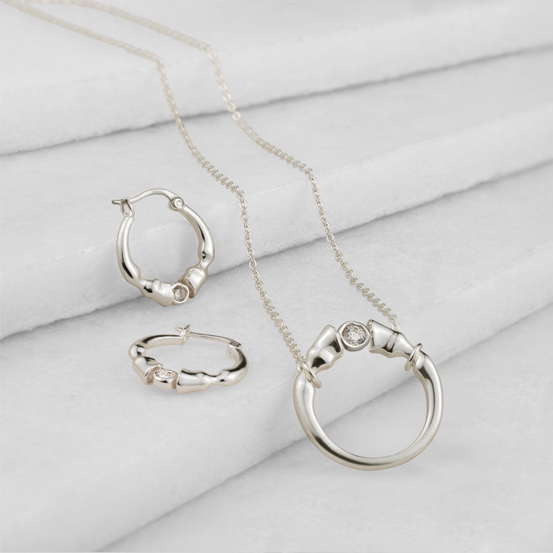 Cavallo - Moissanite Horse Hoof Necklace in Silver