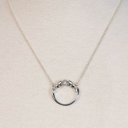 Cavallo - Moissanite Horse Hoof Necklace in Silver