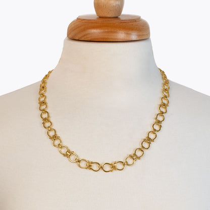 Chapelle - Horseshoe Link Equestrian Necklace in Gold