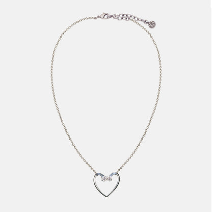 Charmed - Mossanite Equestrian Horseshoe Nail Heart Necklace in Silver