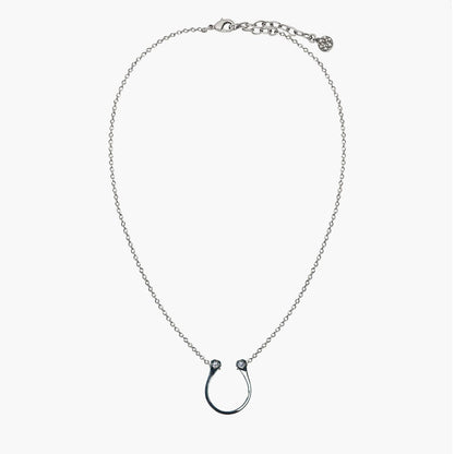 Charmed - Mossanite Equestrian Horseshoe Necklace in Silver