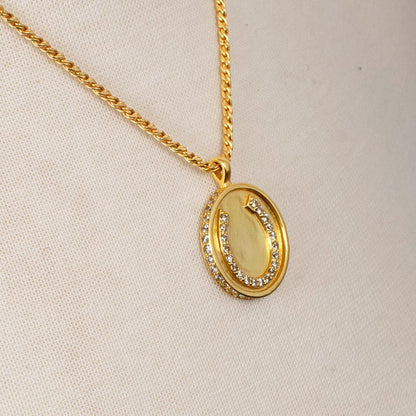 Chauncy Pave Equestrian Horseshoe Necklace in Gold