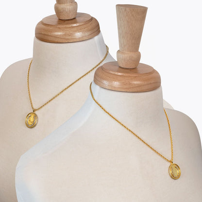 Chauncy Pave Equestrian Horseshoe Necklace in Gold