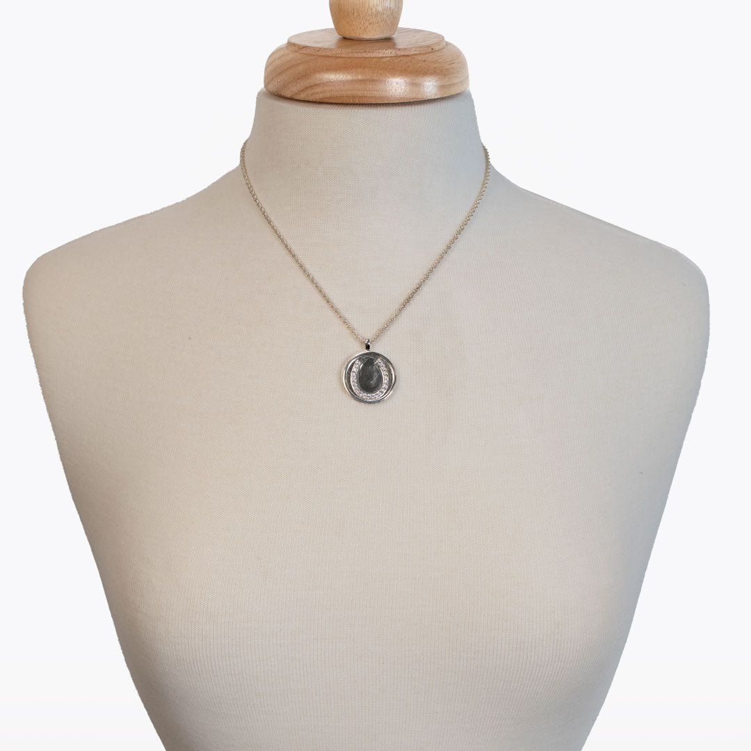 Chauncy Pave Equestrian Horseshoe Necklace in Silver