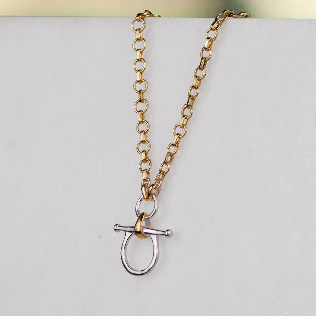 Chelsea - Two Tone Equestrian Horse Bit Necklace