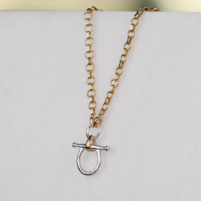 Chelsea - Two Tone Equestrian Horse Bit Necklace
