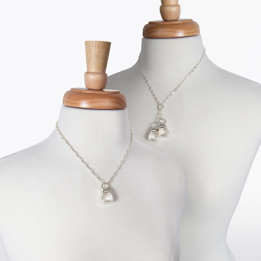Cheyenne - Double Western Stirrup Necklace in Silver