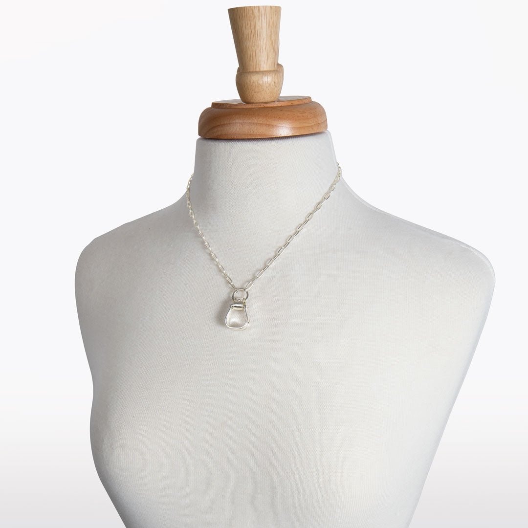 Cheyenne - Single Western Stirrup Necklace in Silver