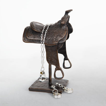 Cheyenne - Single Western Stirrup Necklace in Silver