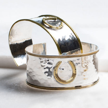 Cody - Horseshoe Wrist Cuff Bracelet in Two Tone
