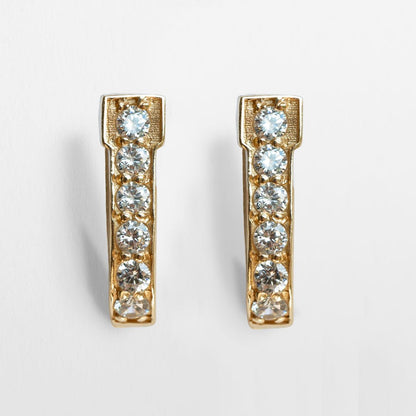 Colton - Diamond Cut Horseshoe Coin Earring in Gold