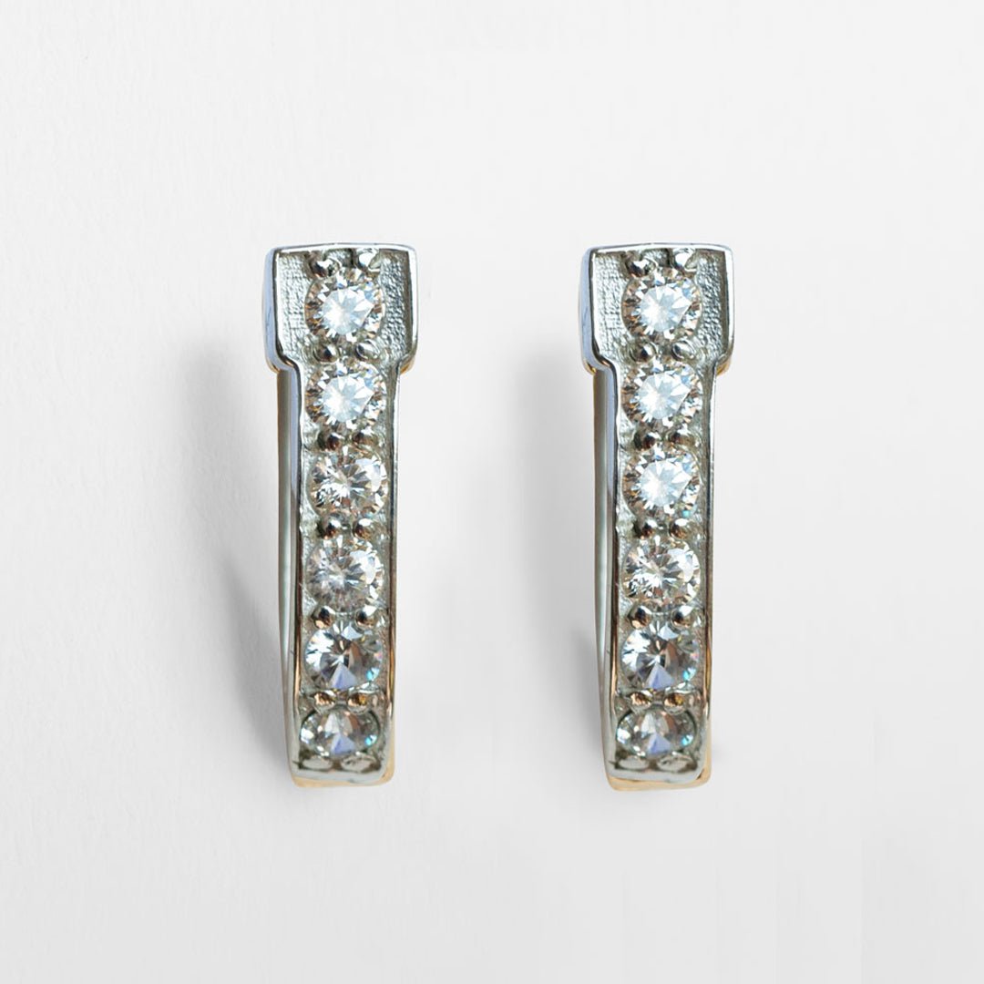 Colton - Diamond Cut Horseshoe Coin Earring in Silver