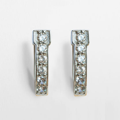 Colton - Diamond Cut Horseshoe Coin Earring in Silver
