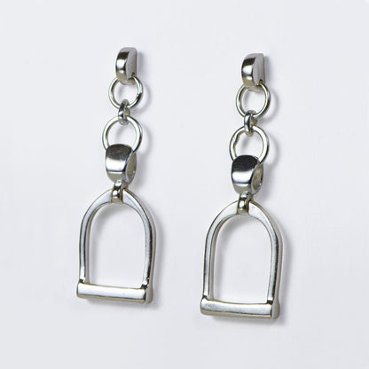 Cortina - Cuban Chain Horse Stirrup Bracelet in Silver