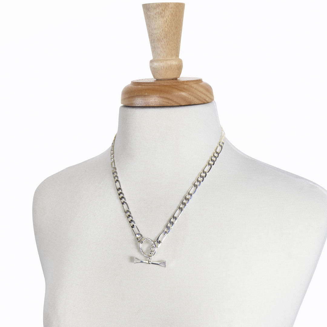 Cortina - Cuban Chain Horseshoe Bracelet in Silver