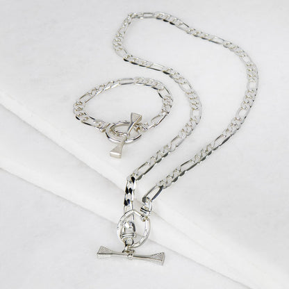 Cortina - Cuban Chain Horseshoe Bracelet in Silver