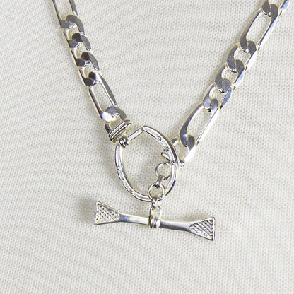 Cortina - Cuban Chain Horseshoe Bracelet in Silver