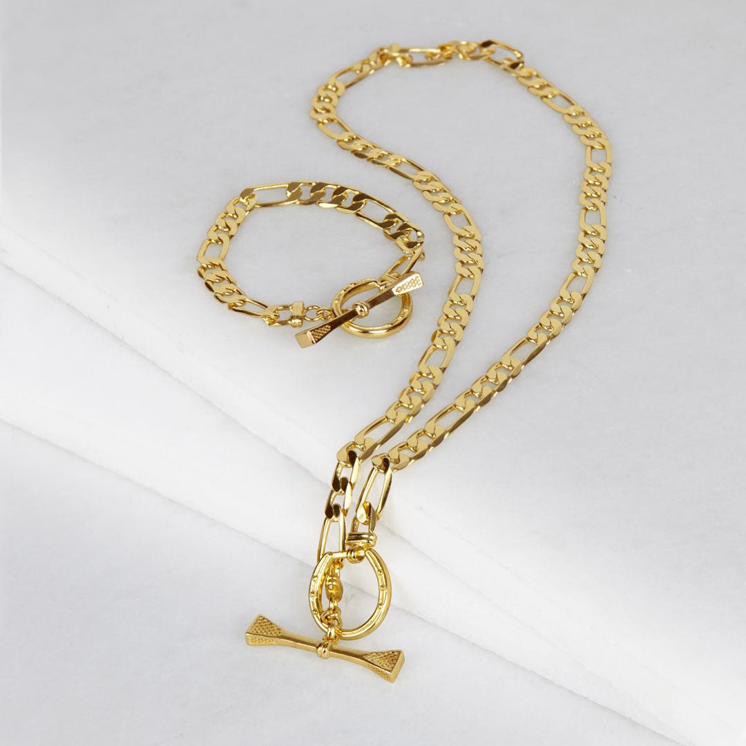 Cortina - Cuban Chain Horseshoe Necklace in Gold