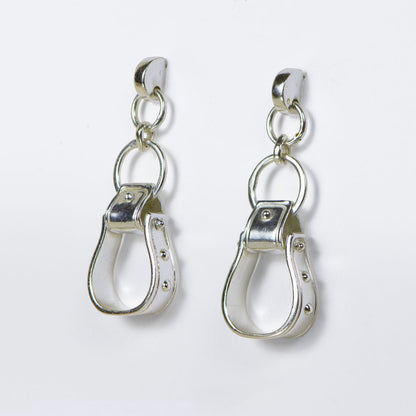 Cortina - Cuban Chain Western Stirrup Bracelet in Silver