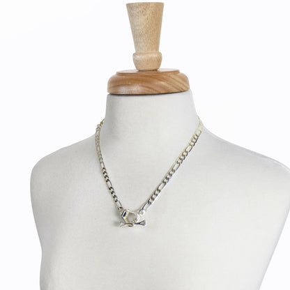 Cortina - Cuban Chain Western Stirrup Bracelet in Silver