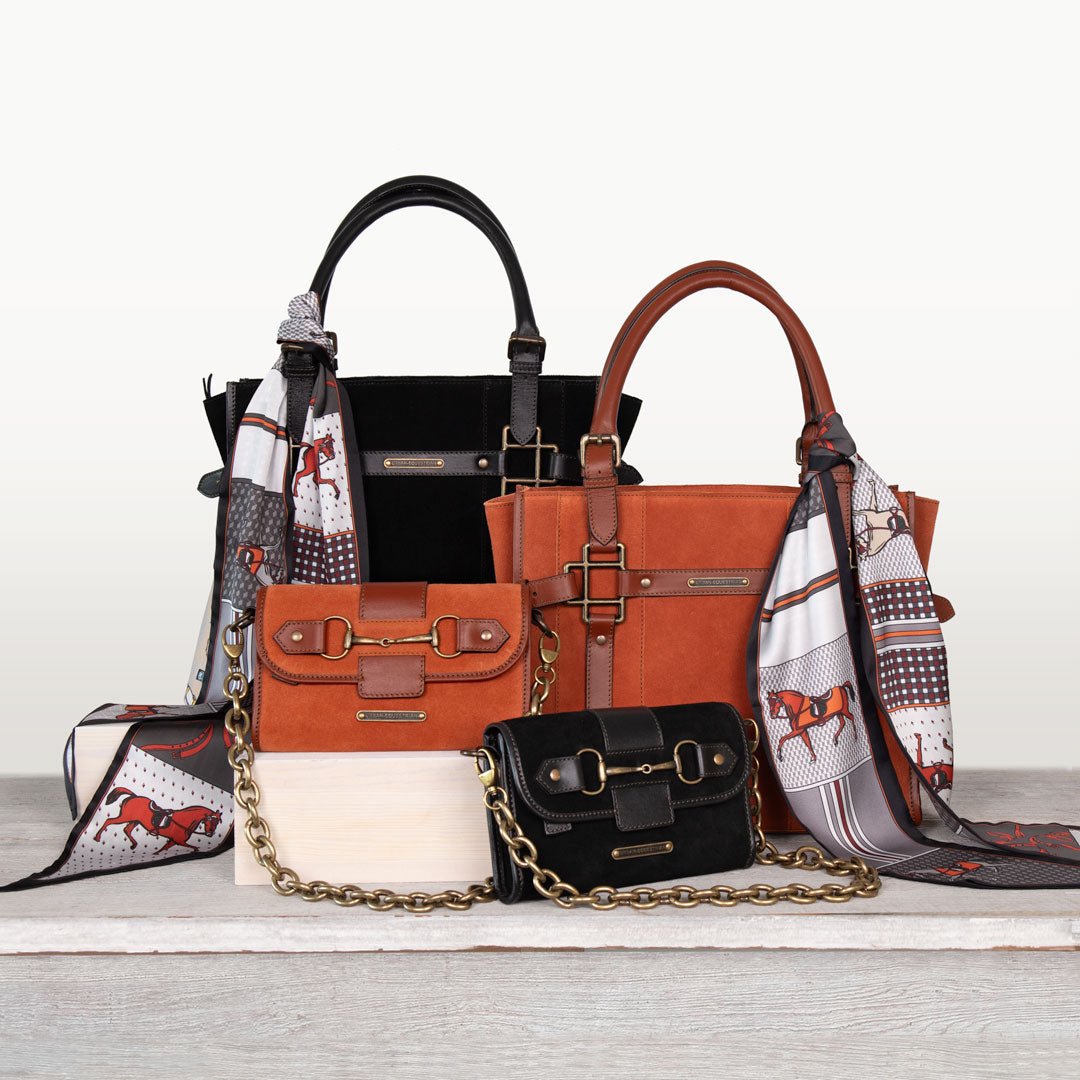 Dalton - Horse Bit Crossbody Luxury Leather Handbag in Cognac on Cognac
