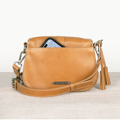 Del Rey - Equestrian Horse Bit Crossbody Luxury Leather Handbag in Caramel