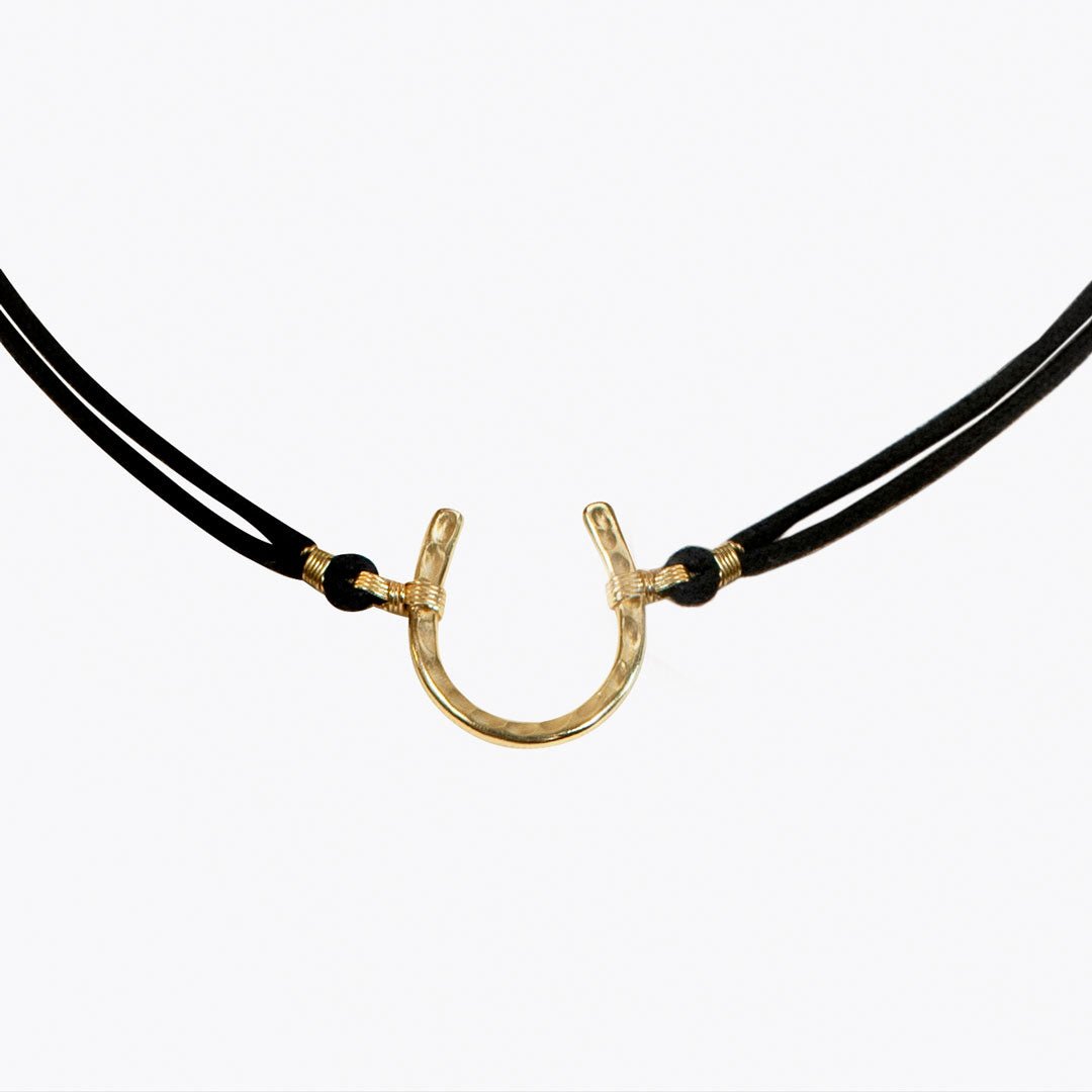 Devlin - Horseshoe Necklace w/ Double Cord in Gold