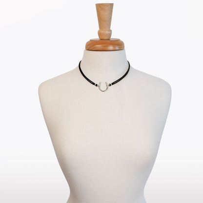 Devlin - Horseshoe Necklace w/ Double Cord in Silver
