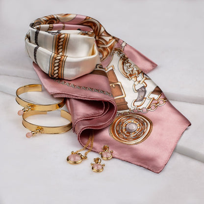 Droplette - Rose Quartz Horse Bit Equestrian Earring in Gold