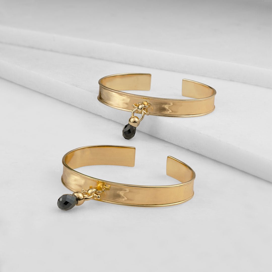 Brioletrte - Black Onyx Equestrian Horse Bit Necklace in Gold