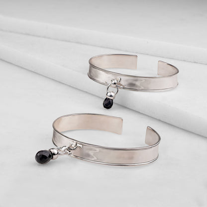 Briolette - Black Onyx Equestrian Horse Bit Necklace in Silver