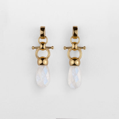 Droplette - Moonstone Equestrian Horse Bit Necklace in Gold