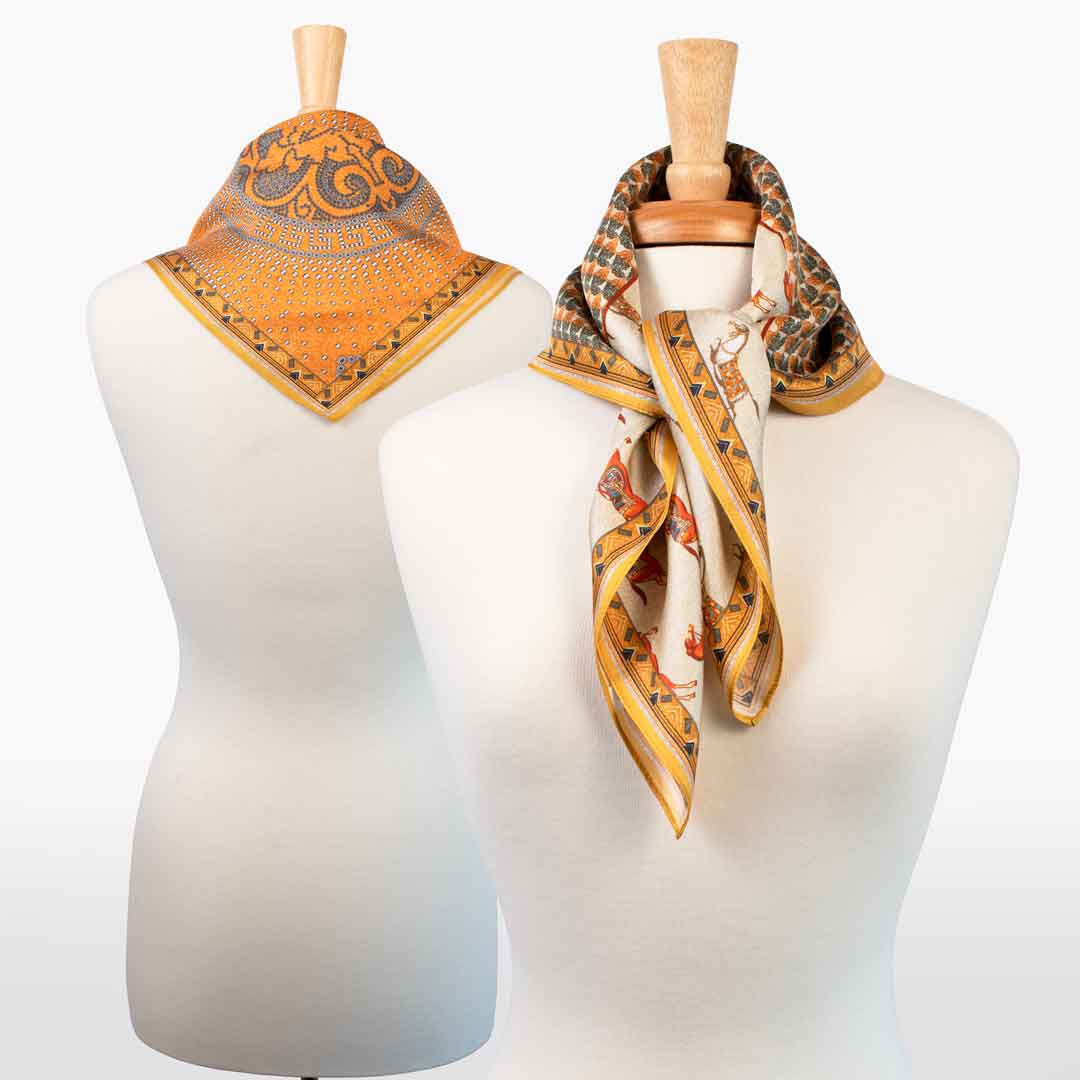Empire - Stylized Equestrian Scarf in Apricot
