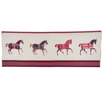 Equus -  Crimson Equestrian Motif Luxe Shawl