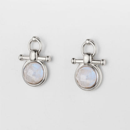 Adele - Moonstone Horse Bit Equestrian Earring in Silver