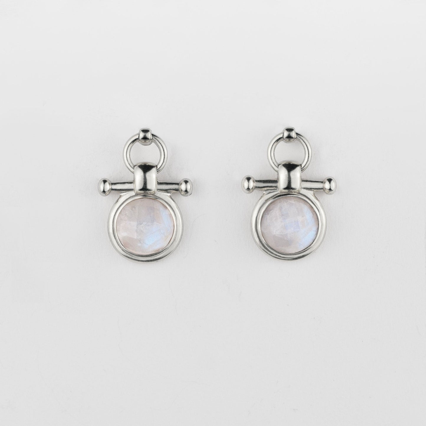 Adele - Moonstone Horse Bit Equestrian Earring in Silver