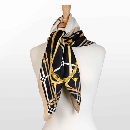 Genevieve - Stylized Equestrian Scarf in Honey and Black