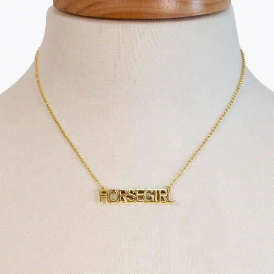 Horse Girl - Equestrian Letter Pendant in Gold
