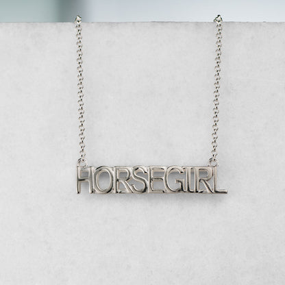 Horse Girl - Equestrian Letter Pendant in Silver