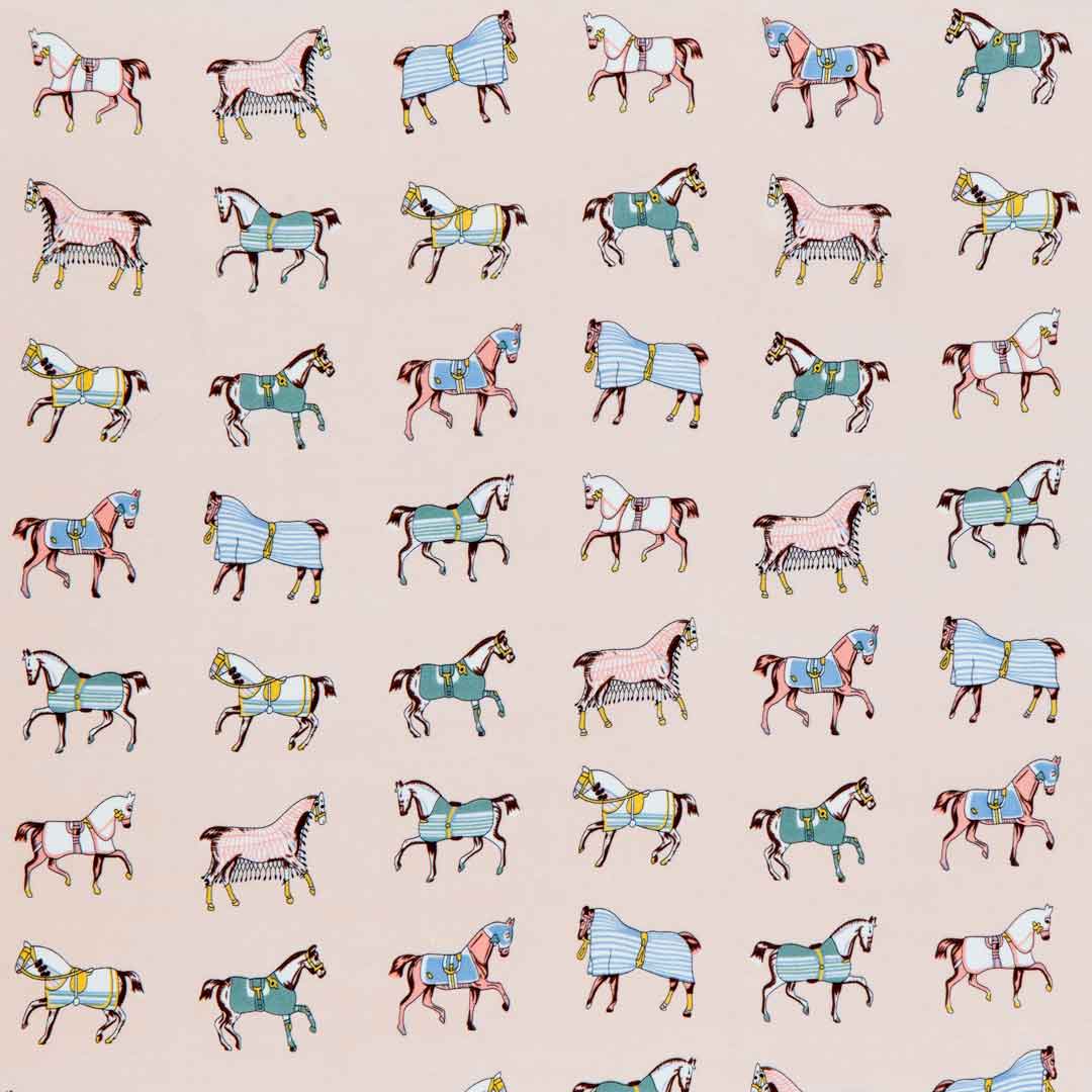 Hunt Club - Stylized Equestrian Scarf in Ivory and Dusty Pink